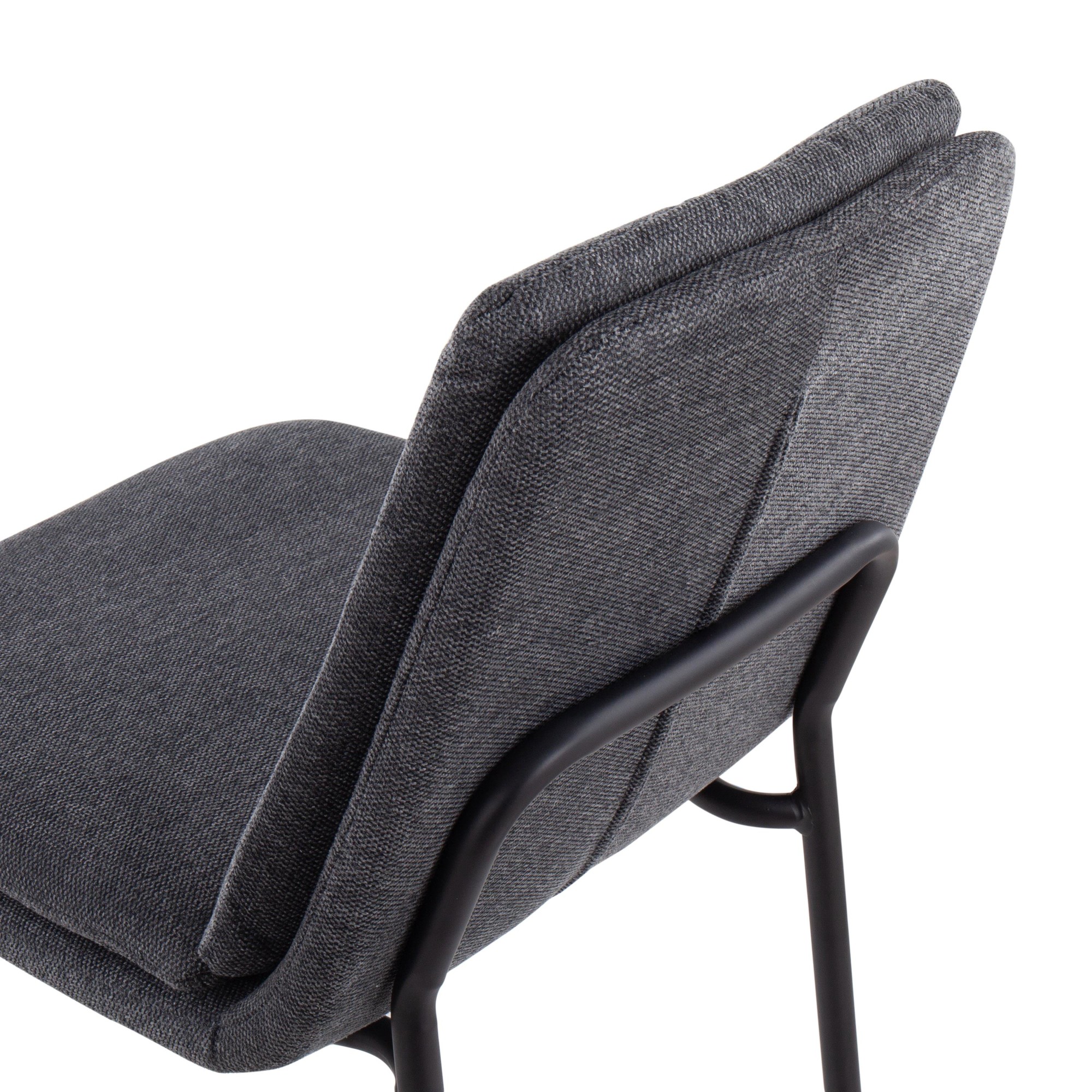Smith Charcoal Fabric Black Steel Contemporary Dining Chairs (Set of 2) 10 Smith Charcoal Fabric Black Steel Contemporary Dining Chairs (Set of 2) - Image 10