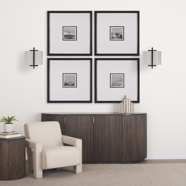 Smithe I 9x13 Black Toned Metal Cream Lampshade Wall Sconce 1