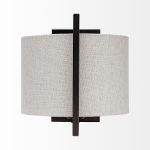 Smithe I 9x13 Black Toned Metal Cream Lampshade Wall Sconce