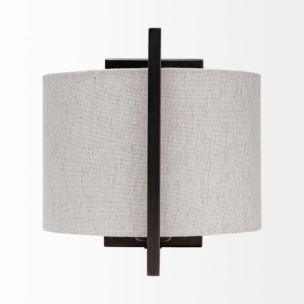 Smithe I 9x13 Black Toned Metal Cream Lampshade Wall Sconce 2