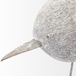Snipe II 6L x 6W Off-White Resin Bird Ornament W/ Metal Feet