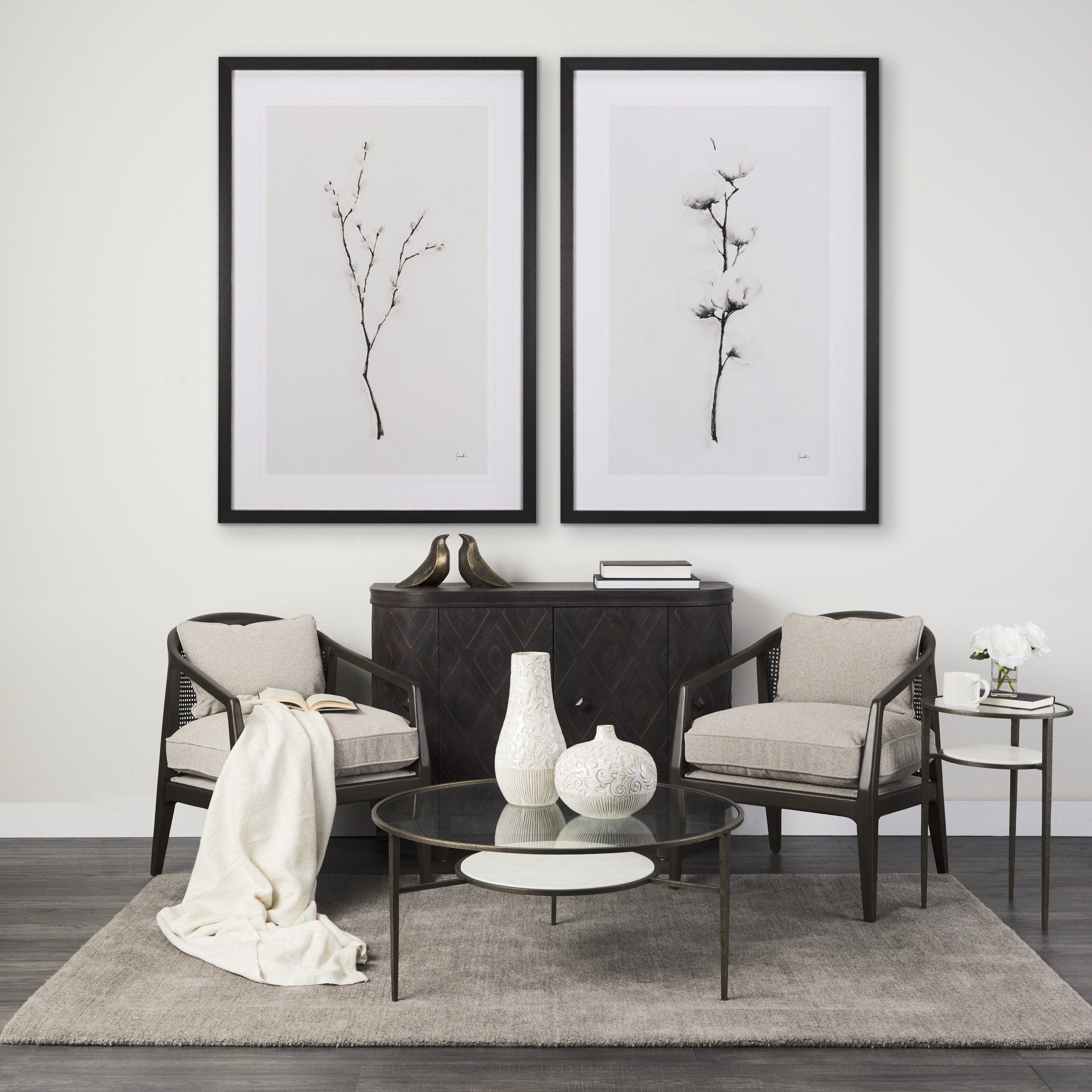 Snow Greetings II by Panpan a Framed Art Print Matted under Glass 2 Snow Greetings II by Panpan a Framed Art Print Matted under Glass - Image 2