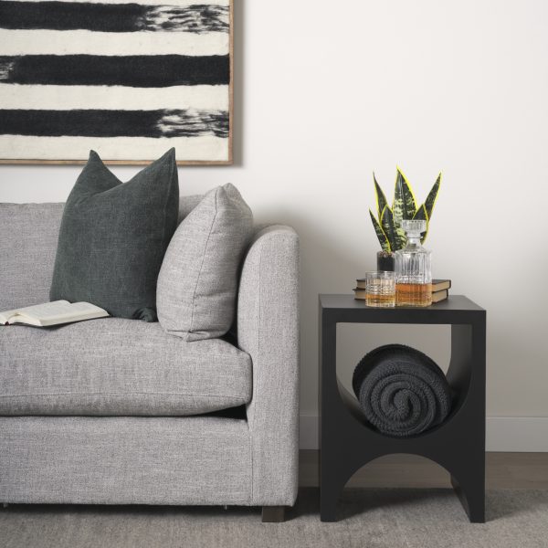 Sobi Matte Black Square Metal Side Table 1
