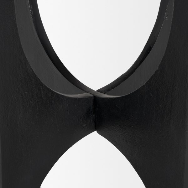 Sobi Textured Matte Black Round Metal Accent Table 7