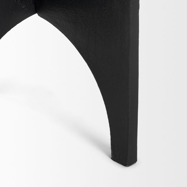 Sobi Textured Matte Black Round Metal Accent Table 8