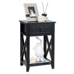 Wood Side Table with Drawer and Shelf for Storage 10 Wood Side Table with Drawer and Shelf for Storage