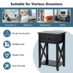 Wood Side Table with Drawer and Shelf for Storage 12 Wood Side Table with Drawer and Shelf for Storage
