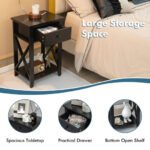 Wood Side Table with Drawer and Shelf for Storage 13 Wood Side Table with Drawer and Shelf for Storage