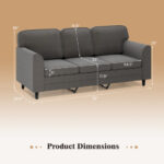 Ergonomic Teddy Velvet Sofa with Washable Cushions and Pillows