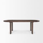 Sohan Dark Elm Wood Oval Dining Table