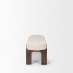 Sohan Dark Elm Wood w/ Oatmeal Fabric Bench
