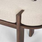 Sohan Dark Elm Wood w/ Oatmeal Fabric Bench