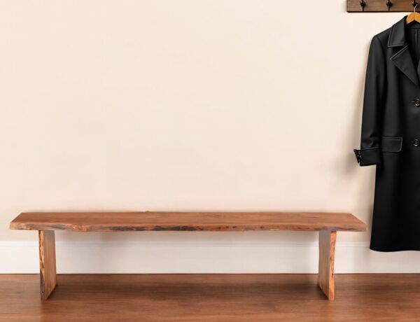 Solid Wood Natural Dining Bench – Rustic Style 1