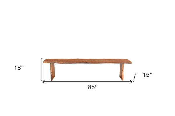 Solid Wood Natural Dining Bench – Rustic Style 6