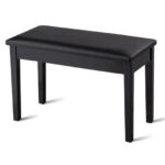 Solid Wood PU Leather Padded Piano Bench with Storage Compartment 32 Solid Wood PU Leather Padded Piano Bench with Storage Compartment