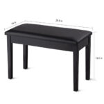 Solid Wood PU Leather Padded Piano Bench with Storage Compartment 33 Solid Wood PU Leather Padded Piano Bench with Storage Compartment