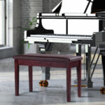 Solid Wood PU Leather Padded Piano Bench with Storage Compartment 36 Solid Wood PU Leather Padded Piano Bench with Storage Compartment