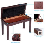 Solid Wood PU Leather Padded Piano Bench with Storage Compartment 41 Solid Wood PU Leather Padded Piano Bench with Storage Compartment