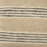 Solis 50L x 16W Brown Base Upholstered Beige/Black Stripe Seat Accent Bench