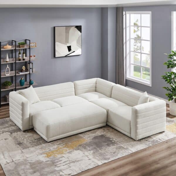 SoloCornerCreamSectionalSofa 3