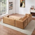 Cognac Velvet Modular Corner Sectional Sofa for Living Rooms 12 Cognac Velvet Modular Corner Sectional Sofa for Living Rooms