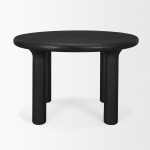 Soma Textured Black Acacia Wood Round Dining Table