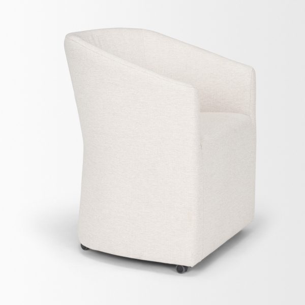 Sondra Oatmeal Performance Fabric Upholstered Club Dining Chair 10