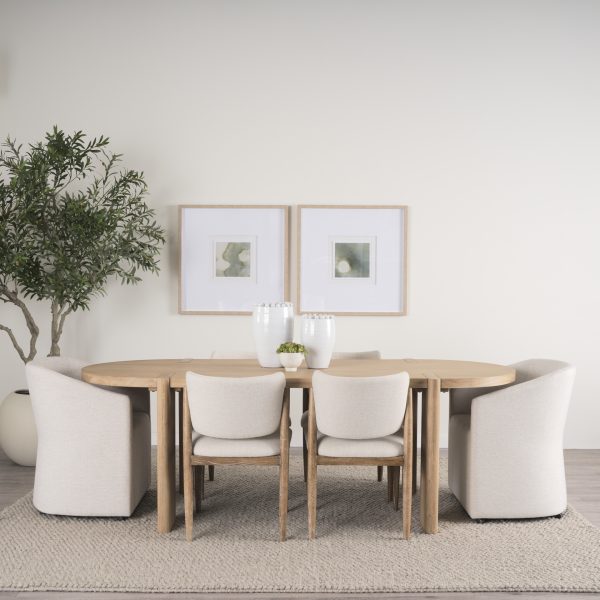 Sondra Oatmeal Performance Fabric Upholstered Club Dining Chair 3