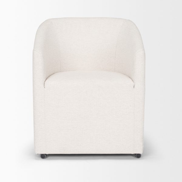 Sondra Oatmeal Performance Fabric Upholstered Club Dining Chair 6