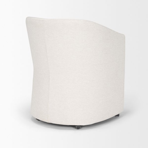 Sondra Oatmeal Performance Fabric Upholstered Club Dining Chair 9