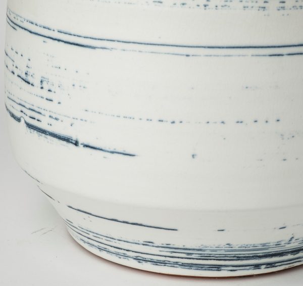 Sonnett Tall WhiteBlue Ceramic Vase 7
