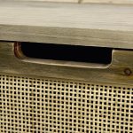 Sonny 23.6L x 15.7W x 13.8H Set of Two Brown Wood and Wicker W/ Metal Detail Rectangular Boxes