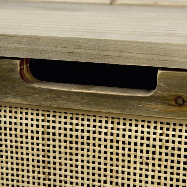 Sonny 23.6L x 15.7W x 13.8H Set of Two Brown Wood and Wicker W Metal Detail Rectangular Boxes 7