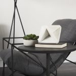 Sophia 5.5 L x 5.5 W x 8.5 H White Marble Decor Stand