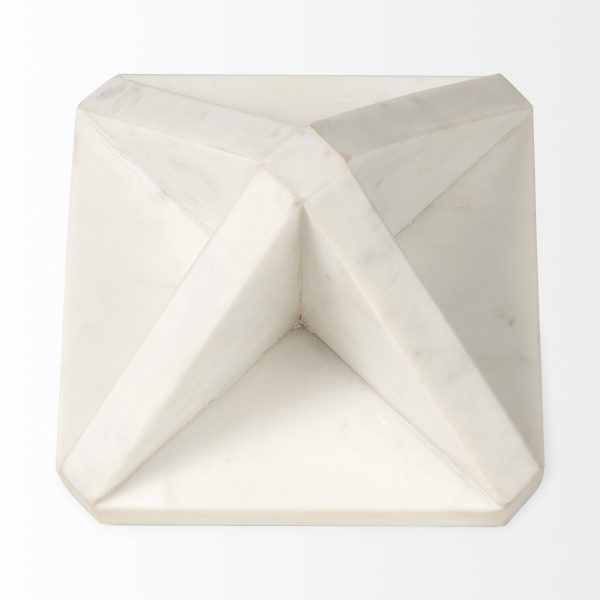 Sophia 5.5 L x 5.5 W x 8.5 H White Marble Decor Stand 3