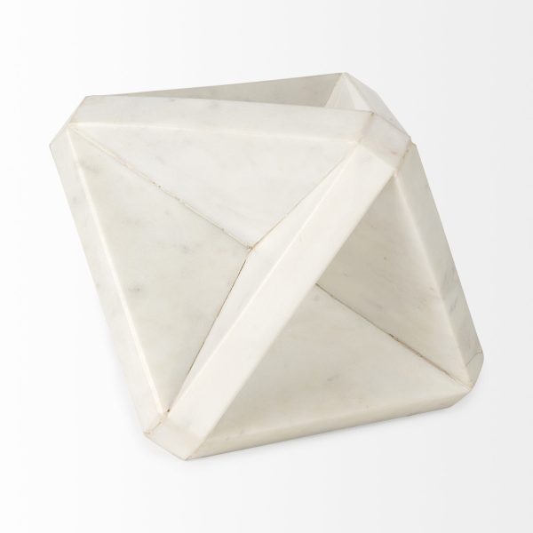 Sophia 5.5 L x 5.5 W x 8.5 H White Marble Decor Stand 4