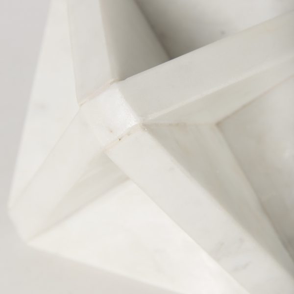 Sophia 5.5 L x 5.5 W x 8.5 H White Marble Decor Stand 6