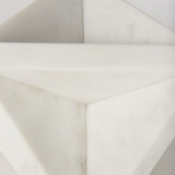 Sophia 5.5 L x 5.5 W x 8.5 H White Marble Decor Stand 7