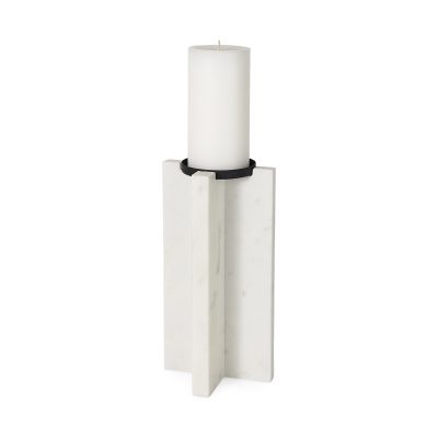 Sophia 5.5"L x 3.5"W x 10.5"H Marble Candle Holder Large