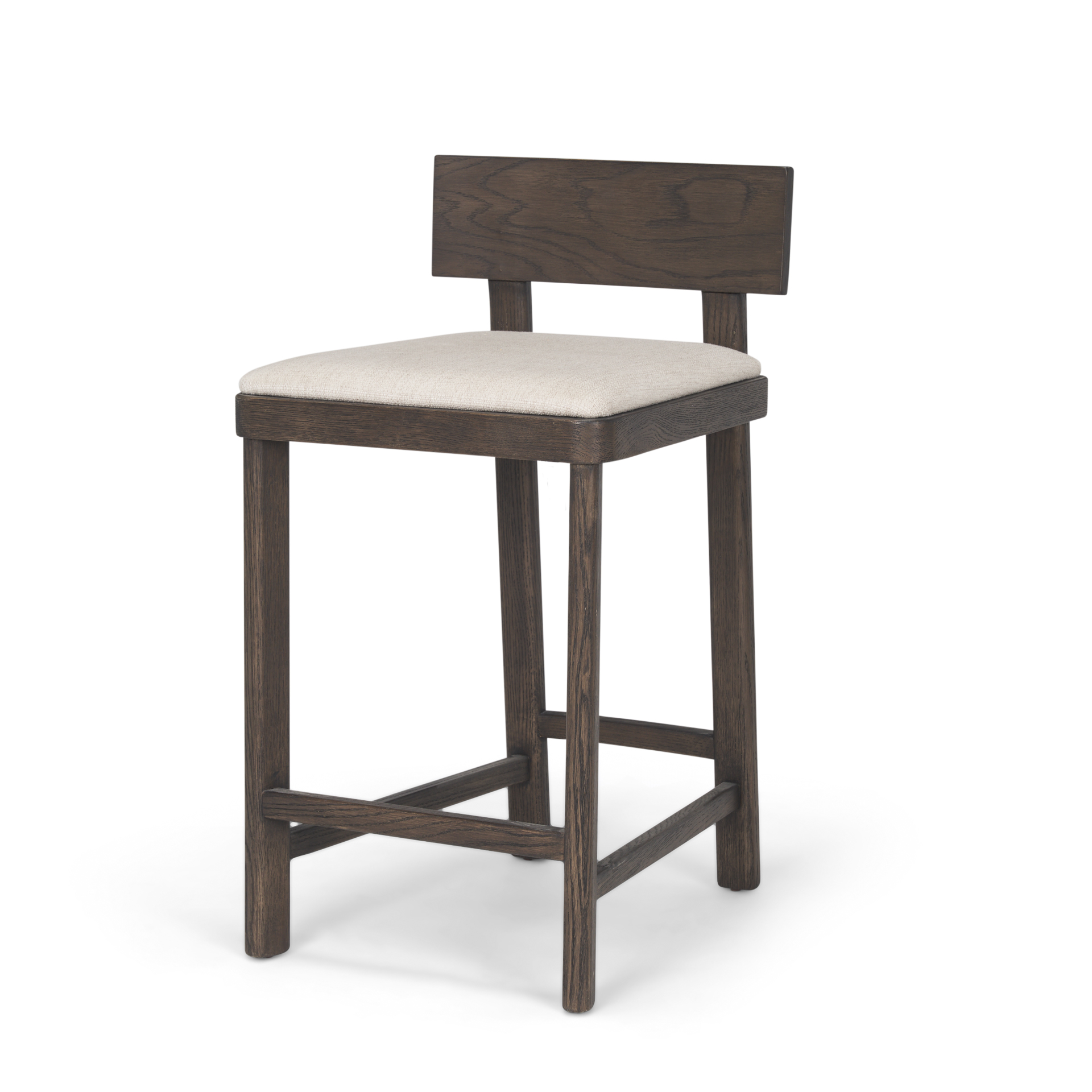 Soren Dark Brown Wood w/ Oatmeal Fabric Counter Stool 1 Soren Dark Brown Wood w/ Oatmeal Fabric Counter Stool
