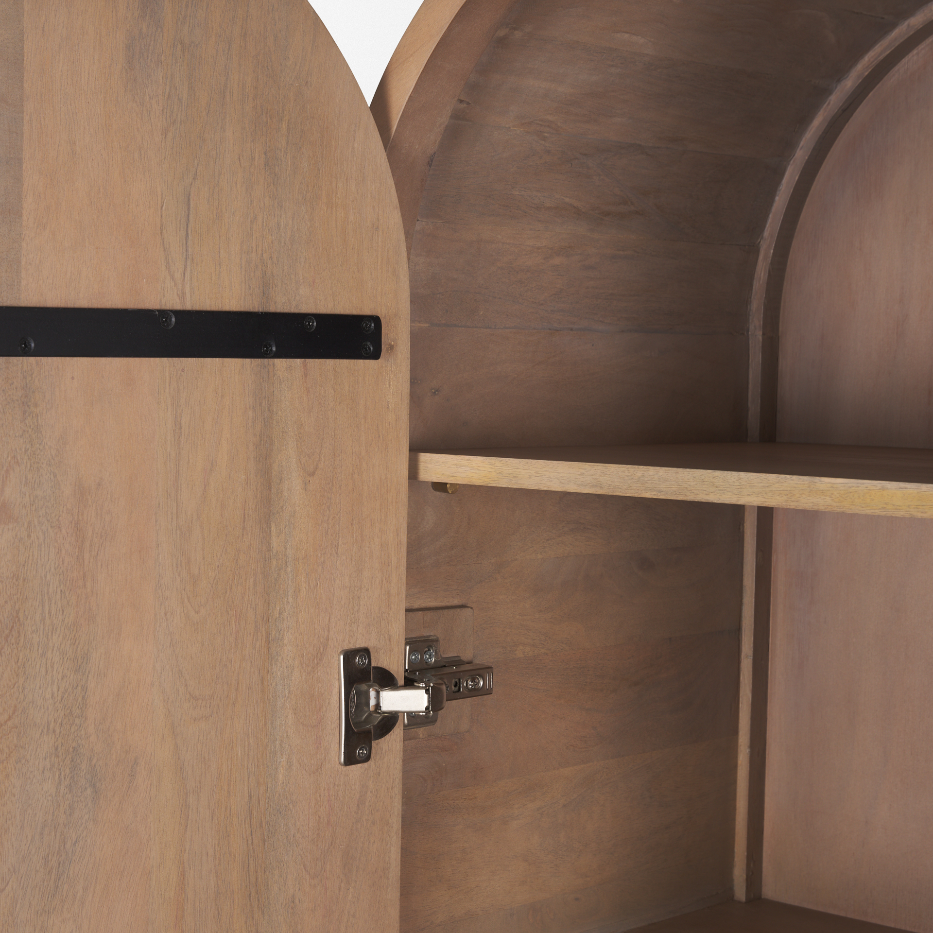 Sorina Reverse Fluted Light Brown Wood Curio Cabinet 11 Sorina Reverse Fluted Light Brown Wood Curio Cabinet - Image 11