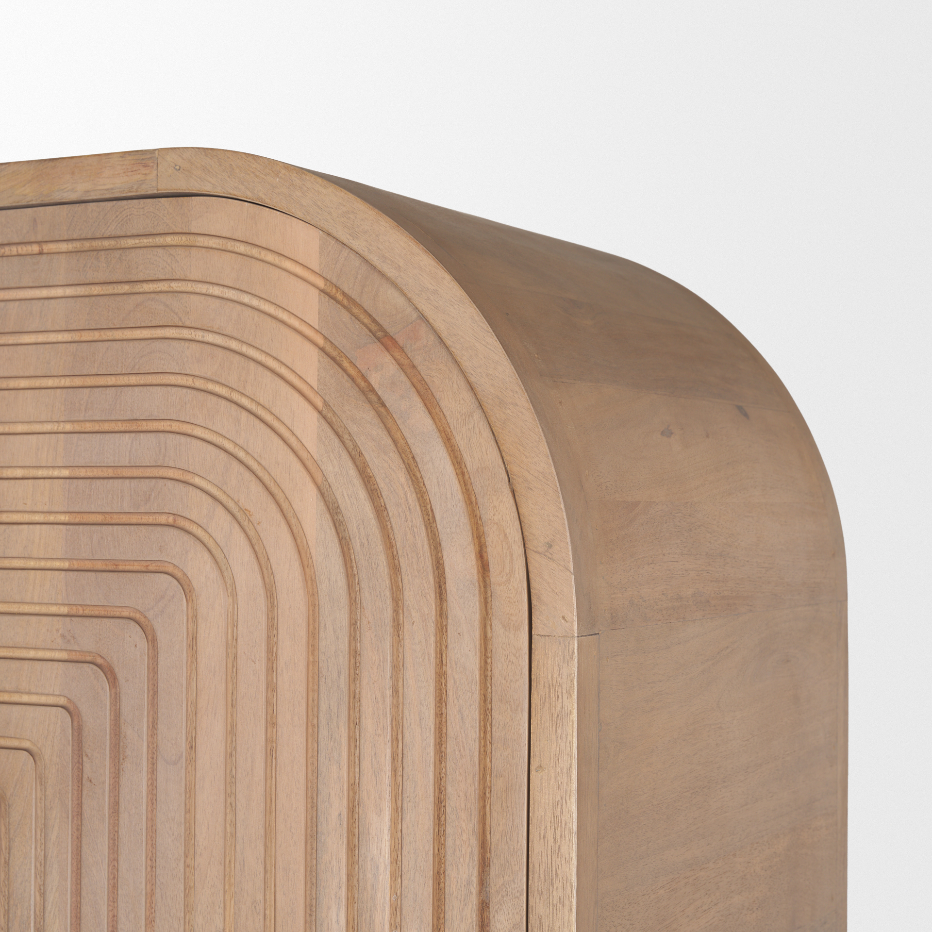 Sorina Reverse Fluted Light Brown Wood Curio Cabinet 9 Sorina Reverse Fluted Light Brown Wood Curio Cabinet - Image 9