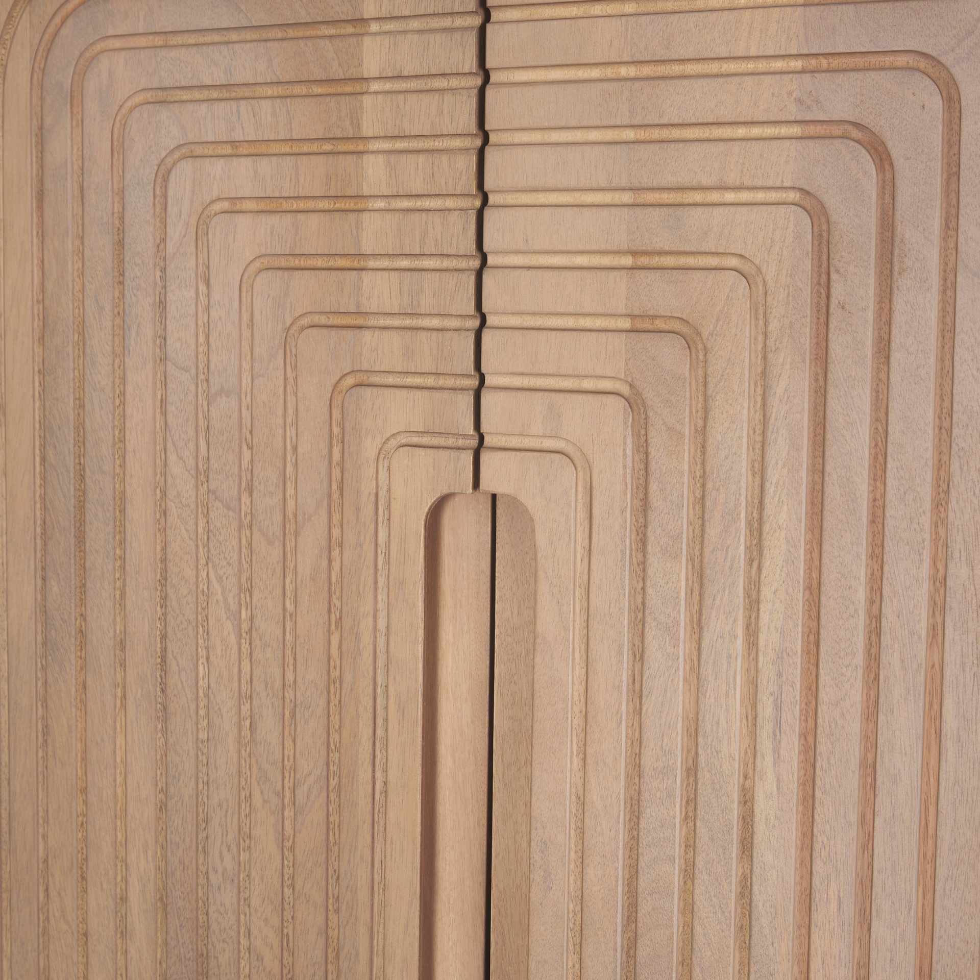 Sorina Reverse Fluted Light Brown Wood Curio Cabinet 10 Sorina Reverse Fluted Light Brown Wood Curio Cabinet - Image 10