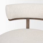 Souvik Dark Brown Wood w/ Oatmeal Fabric Accent Chair