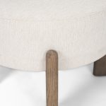 Souvik Dark Brown Wood w/ Oatmeal Fabric Accent Chair
