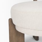 Souvik Dark Brown Wood w/ Oatmeal Fabric Accent Chair