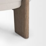 Souvik Dark Brown Wood w/ Oatmeal Fabric Accent Chair