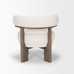 Souvik Dark Brown Wood w/ Oatmeal Fabric Accent Chair