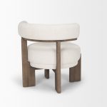 Souvik Dark Brown Wood w/ Oatmeal Fabric Accent Chair