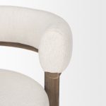 Souvik Dark Brown Wood w/ Oatmeal Fabric Accent Chair